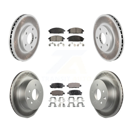 Front Rear Coated Disc Brake Rotors And Ceramic Pads Kit For 2005-2006 Nissan X-Trail KGT-100992
