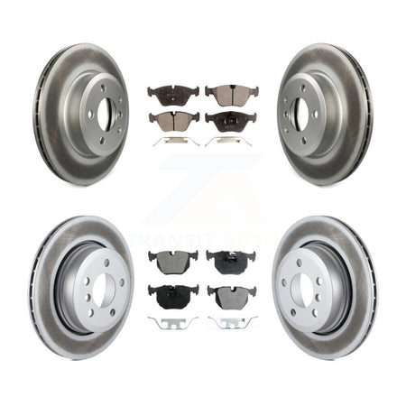 Front Rear Coated Disc Brake Rotors And Ceramic Pads Kit For 2004-2010 BMW X3 KGT-100995