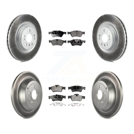 Front Rear Coated Disc Brake Rotors And Ceramic Pads Kit For Mercedes-Benz ML320 KGT-100999