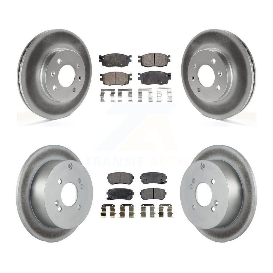Front Rear Coated Disc Brake Rotors And Ceramic Pads Kit For Hyundai Accent Kia Rio5 Rio KGT-101002