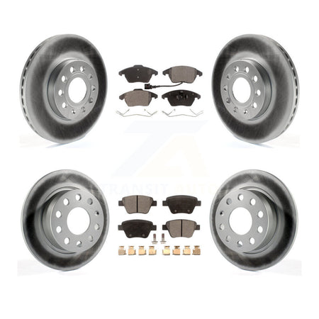 Front Rear Coat Disc Brake Rotor Ceramic Pad Kit For 2017-2018 Volkswagen Jetta 1.8L/1.4L KGT-101008
