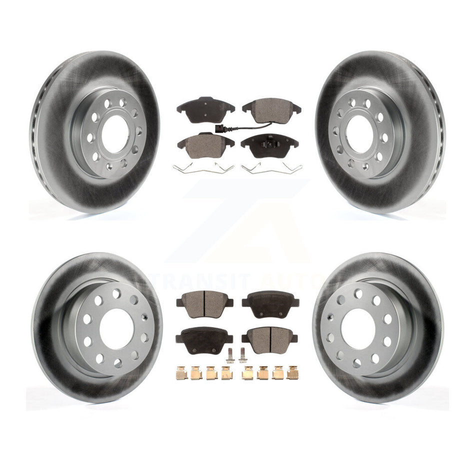 Front Rear Coat Disc Brake Rotor Ceramic Pad Kit For 2017-2018 Volkswagen Jetta 1.8L/1.4L KGT-101008