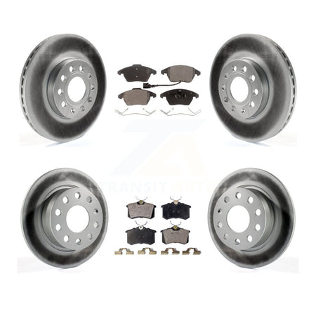 Front Rear Coated Disc Brake Rotors And Ceramic Pads Kit For Volkswagen Jetta Beetle KGT-101009