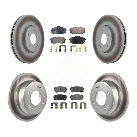 Front Rear Coated Disc Brake Rotors And Ceramic Pads Kit For Hyundai Tucson Kia Sportage KGT-101011