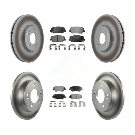 Front Rear Coated Brake Rotor Ceramic Pad Kit For 2013-2015 Hyundai Veloster Turbocharged KGT-101013