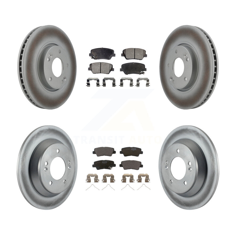 Front Rear Coat Brake Rotor Ceramic Pad Kit For 14-17 Kia Rondo With Manual Parking KGT-101014