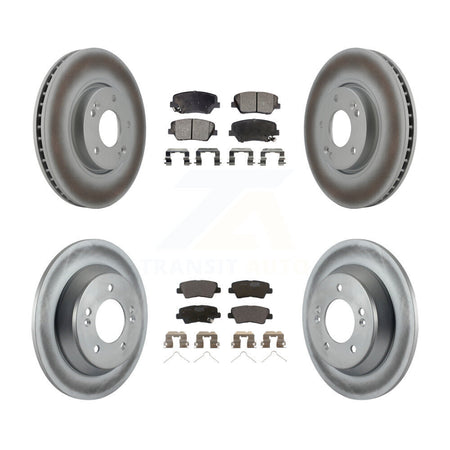 Front Rear Coat Brake Rotor Ceramic Pad Kit For 14-17 Kia Rondo With Manual Parking KGT-101014
