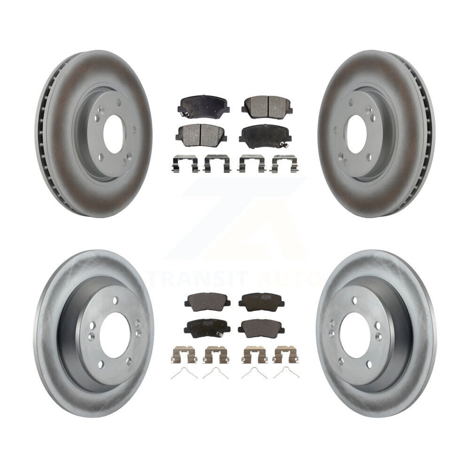 Front Rear Coat Brake Rotor Ceramic Pad Kit For 14-17 Kia Rondo With Manual Parking KGT-101014