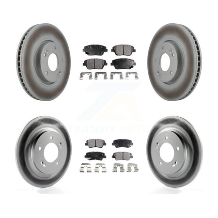 Front Rear Coated Brake Rotors Ceramic Pad Kit For Kia Optima With Electric Parking KGT-101017