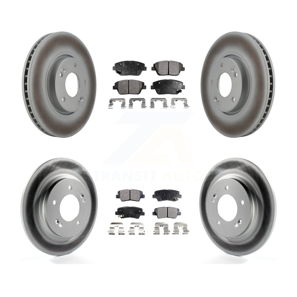 Front Rear Coated Brake Rotors Ceramic Pad Kit For Kia Optima With Electric Parking KGT-101017