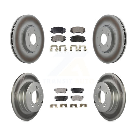 Front Rear Coated Disc Brake Rotors And Ceramic Pads Kit For Hyundai Sonata 3.3L KGT-101024