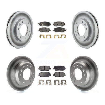 Front Rear Coated Disc Brake Rotors And Ceramic Pads Kit For Kia Sedona Hyundai Entourage KGT-101025