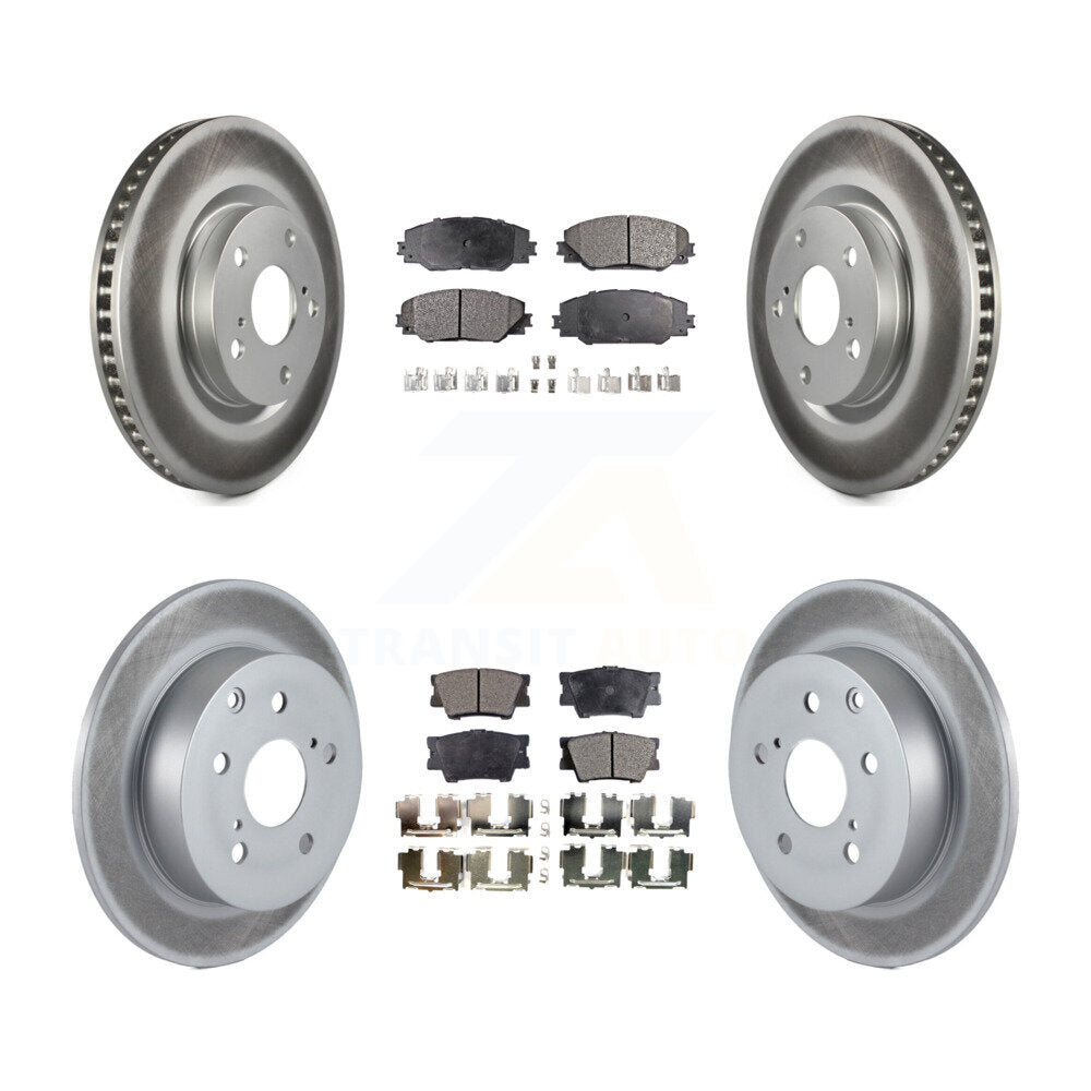 Front Rear Coated Disc Brake Rotors And Ceramic Pads Kit For Toyota Matrix Pontiac Vibe KGT-101028