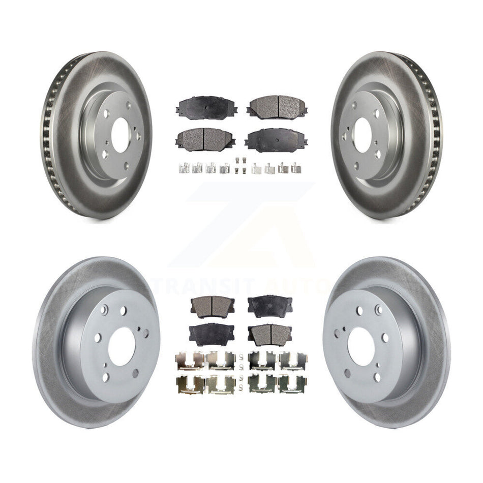 Front Rear Coated Disc Brake Rotors And Ceramic Pads Kit For Toyota Matrix Pontiac Vibe KGT-101028