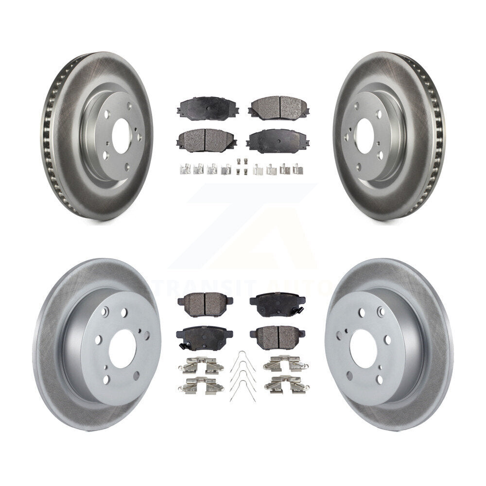 Front Rear Coated Disc Brake Rotors And Ceramic Pads Kit For 2010 Toyota Matrix XRS KGT-101029