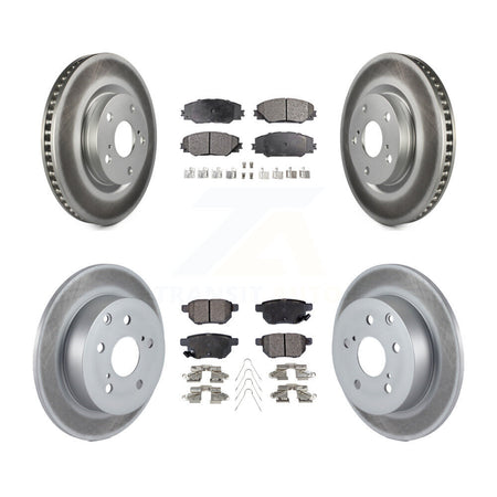Front Rear Coated Disc Brake Rotors And Ceramic Pads Kit For 2010 Toyota Matrix XRS KGT-101029