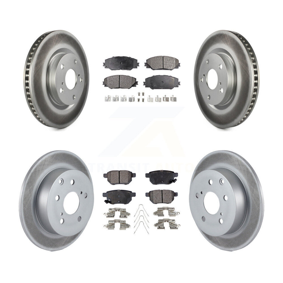 Front Rear Coated Disc Brake Rotors And Ceramic Pads Kit For 2010 Toyota Matrix XRS KGT-101029