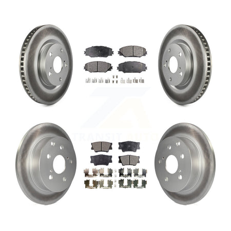 Front Rear Coated Disc Brake Rotors And Ceramic Pads Kit For Toyota RAV4 KGT-101030