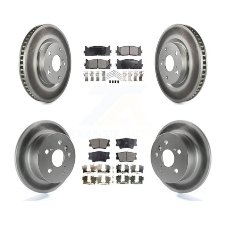Front Rear Coated Disc Brake Rotors & Ceramic Pad Kit For Toyota Camry Lexus ES350 Avalon KGT-101034