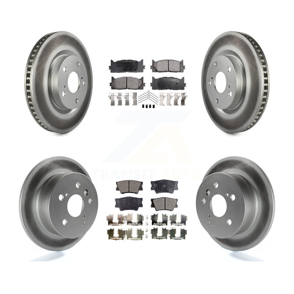 Front Rear Coated Disc Brake Rotors & Ceramic Pad Kit For Toyota Camry Lexus ES350 Avalon KGT-101034