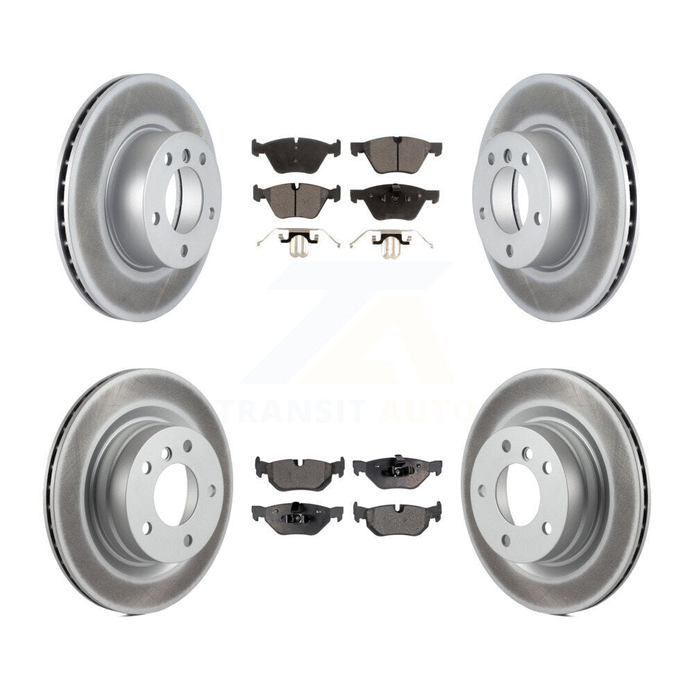 Front Rear Coated Disc Brake Rotors And Ceramic Pads Kit For BMW 328i 323i 325i KGT-101040
