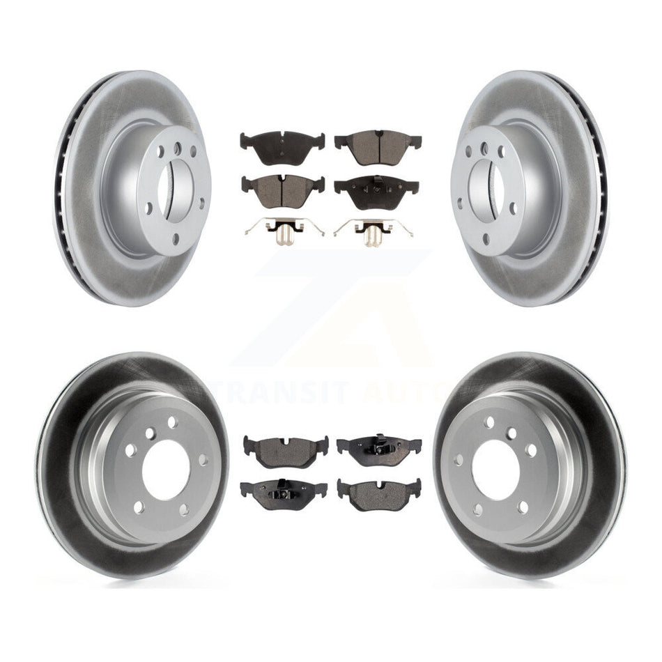 Front Rear Coated Disc Brake Rotors And Ceramic Pads Kit For BMW 328i 328xi 325xi KGT-101041