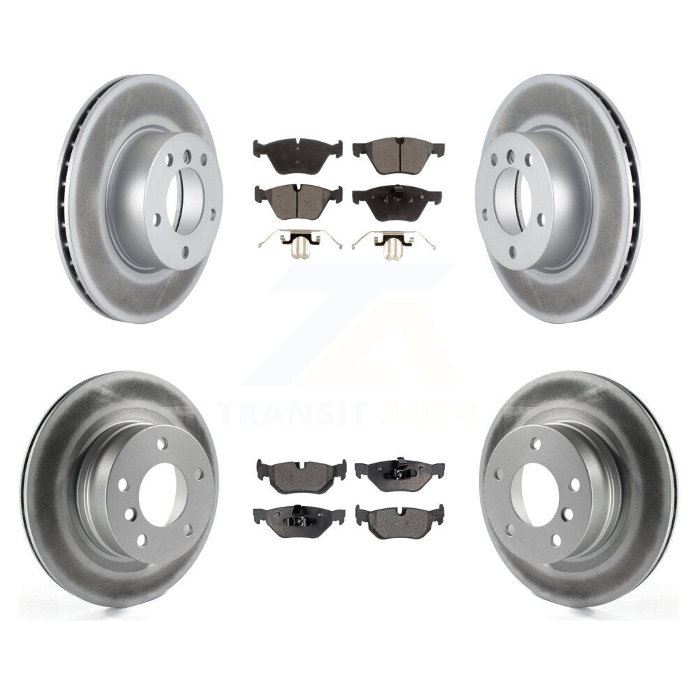Front Rear Coated Disc Brake Rotors And Ceramic Pads Kit For 2008-2013 BMW 128i KGT-101042