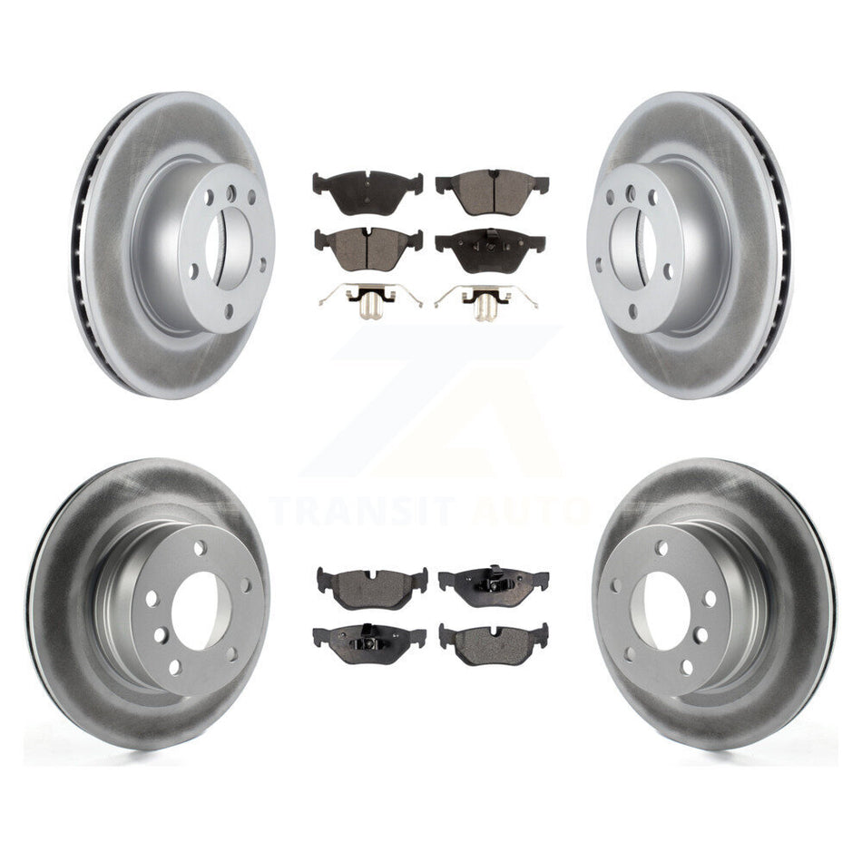 Front Rear Coated Disc Brake Rotors And Ceramic Pads Kit For 2008-2013 BMW 128i KGT-101042