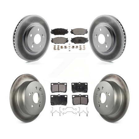 Front Rear Coated Disc Brake Rotors And Ceramic Pads Kit For Lexus IS250 KGT-101046