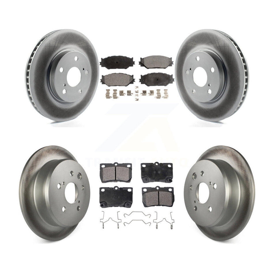 Front Rear Coated Disc Brake Rotors And Ceramic Pads Kit For Lexus IS250 KGT-101046