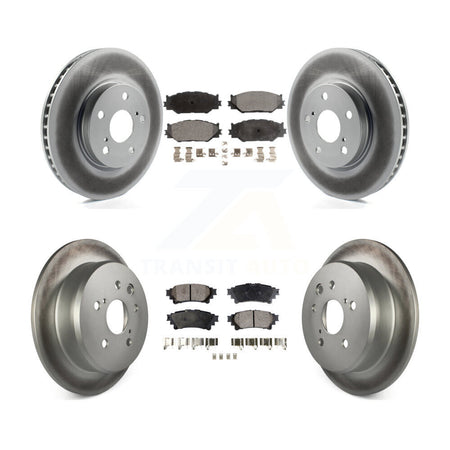 Front Rear Coated Brake Rotors Ceramic Pad Kit For 14-15 Lexus IS250 With F Sport Package KGT-101047