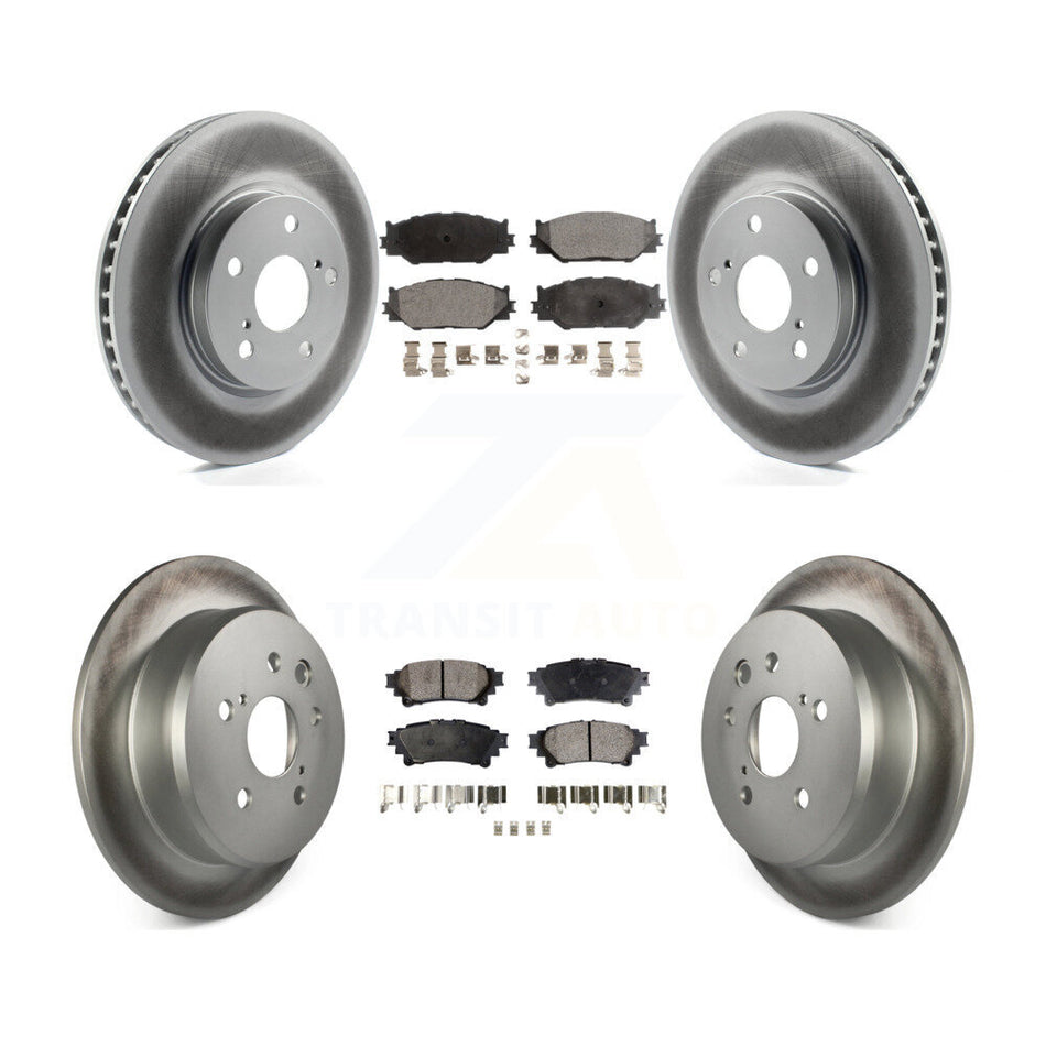 Front Rear Coated Brake Rotors Ceramic Pad Kit For 14-15 Lexus IS250 With F Sport Package KGT-101047