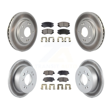 Front Rear Coat Brake Rotors Ceramic Pad Kit For 2010 Hyundai Elantra Sedan From 03 23 10 KGT-101048