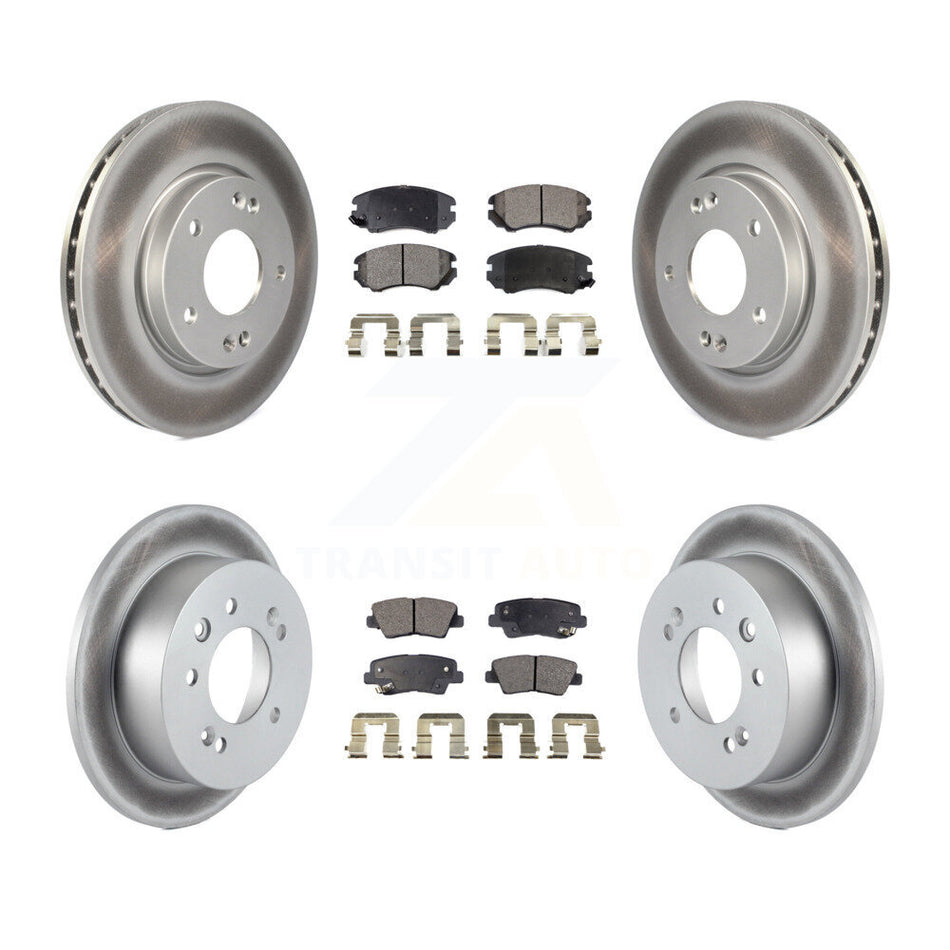 Front Rear Coat Brake Rotors Ceramic Pad Kit For 2010 Hyundai Elantra Sedan From 03 23 10 KGT-101048