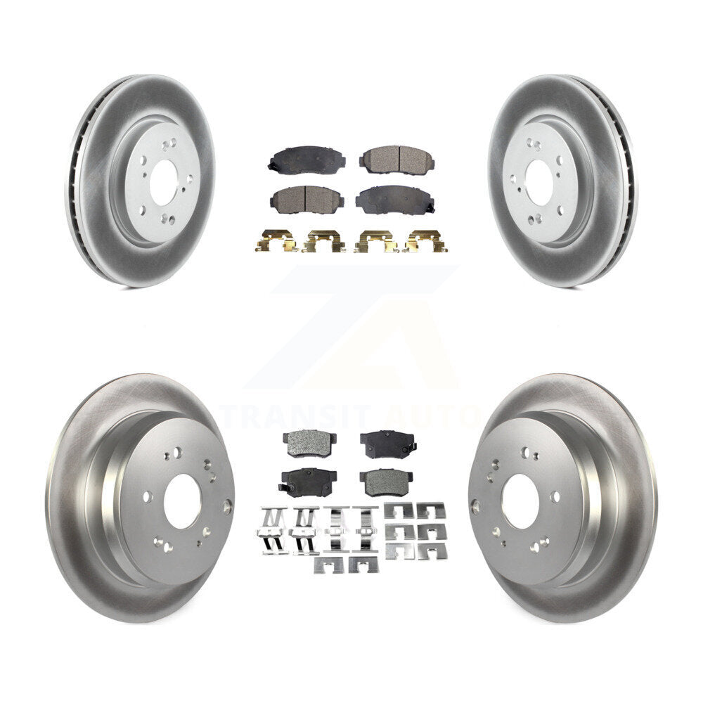 Front Rear Coated Disc Brake Rotors And Ceramic Pads Kit For Acura RDX KGT-101052