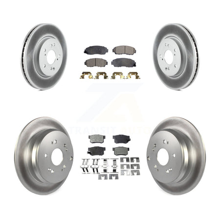 Front Rear Coated Disc Brake Rotors And Ceramic Pads Kit For Acura RDX KGT-101052
