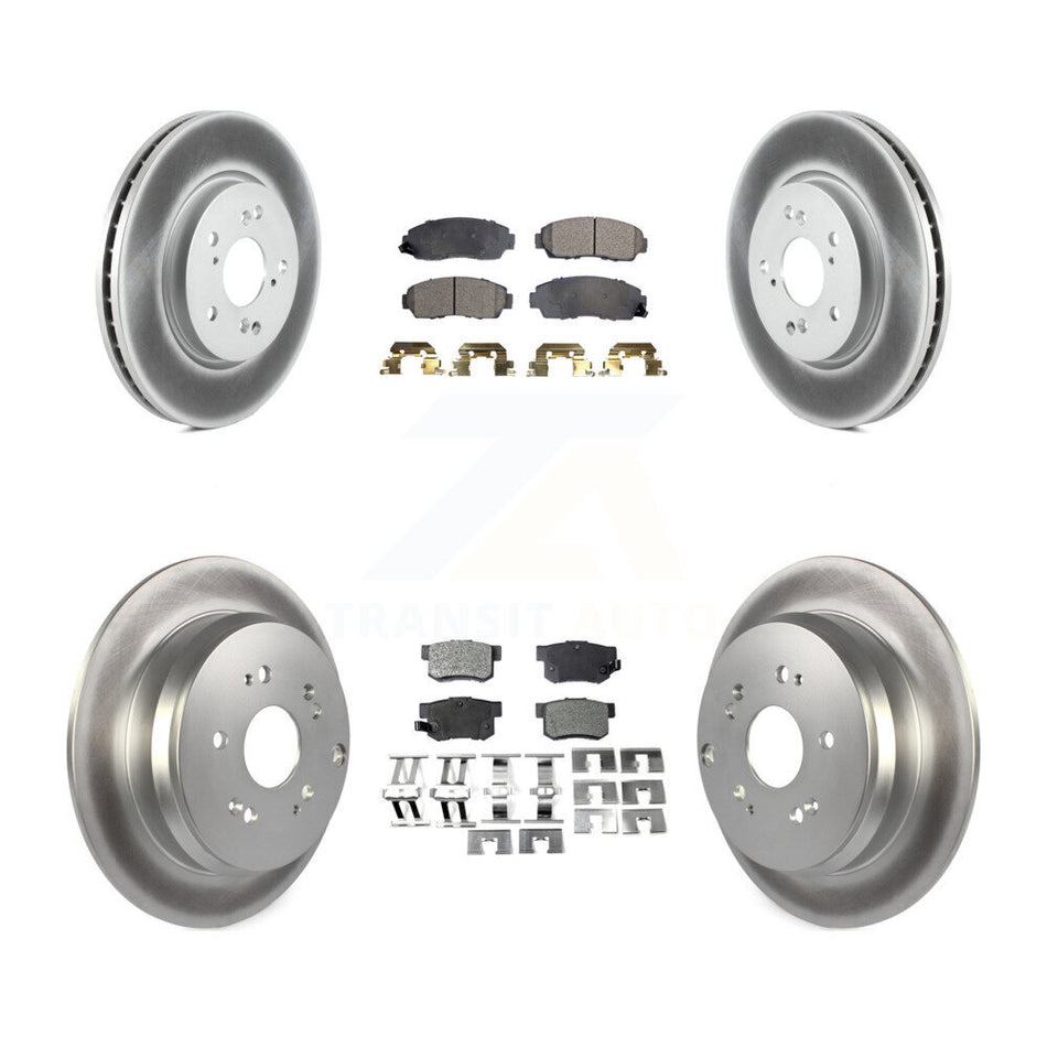 Front Rear Coated Disc Brake Rotors And Ceramic Pads Kit For Acura RDX KGT-101052