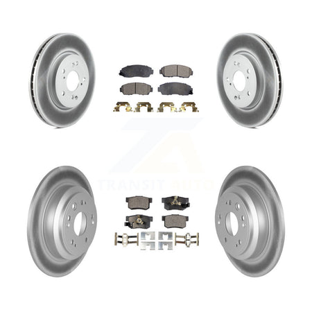 Front Rear Coated Disc Brake Rotors And Ceramic Pads Kit For Honda Accord Crosstour KGT-101053