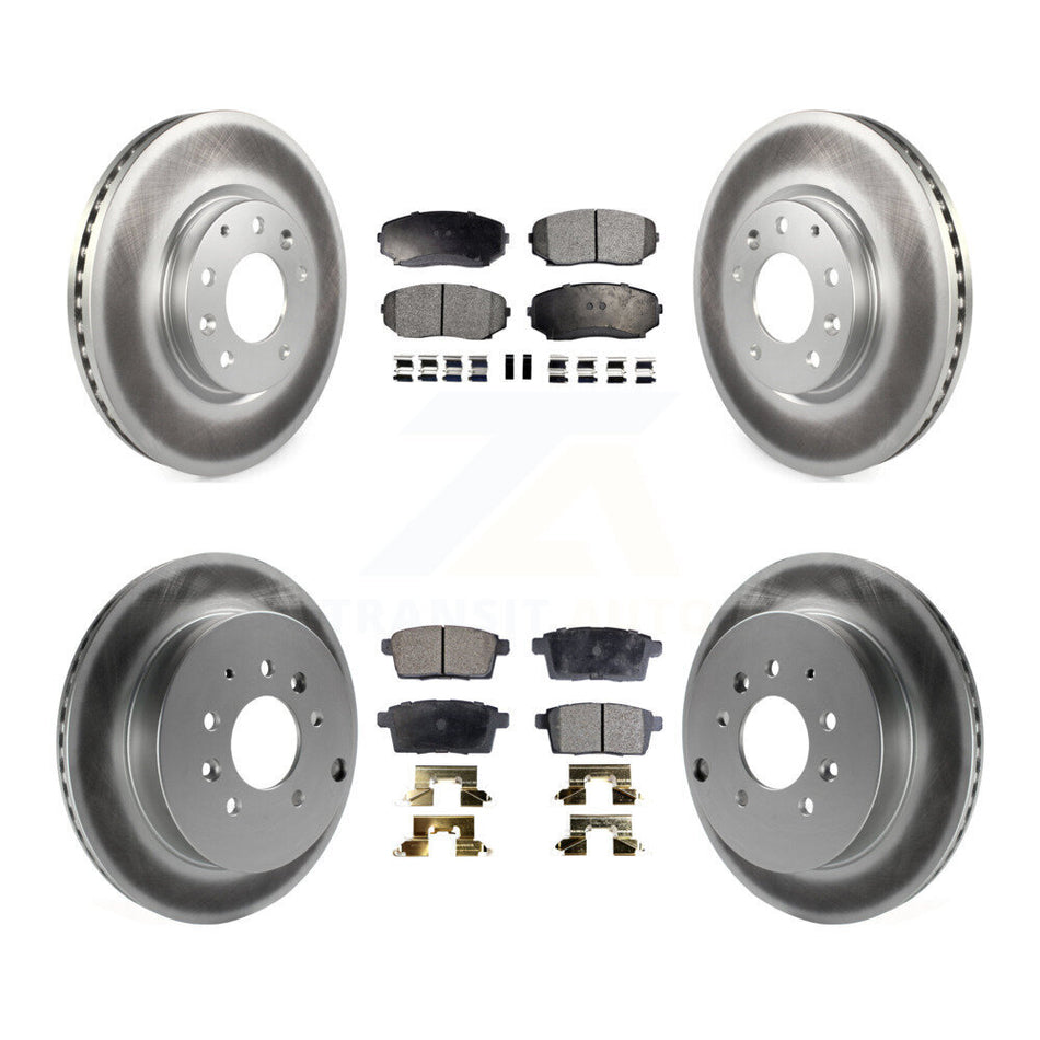Front Rear Coated Disc Brake Rotor & Ceramic Pad Kit For Mazda CX-7 Ford Edge Lincoln MKX KGT-101059