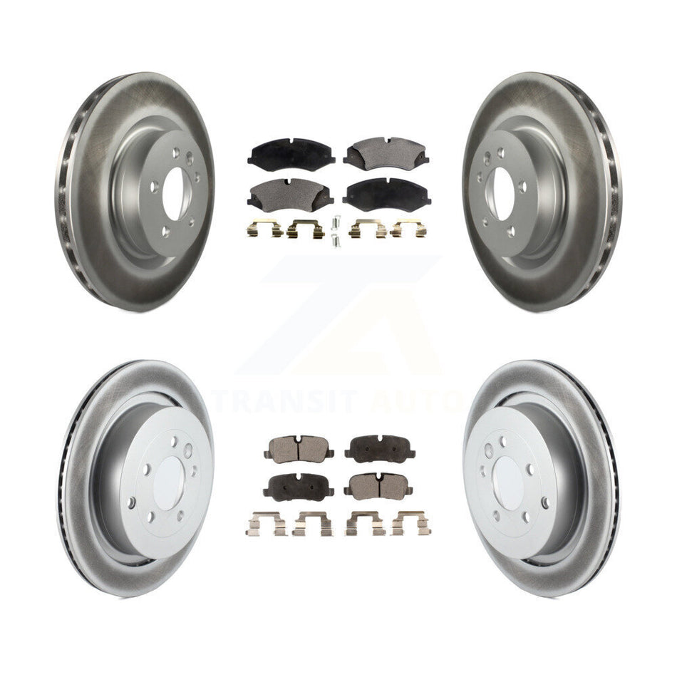 Front Rear Coated Disc Brake Rotors And Ceramic Pads Kit For Land Rover Range Sport LR4 KGT-101060
