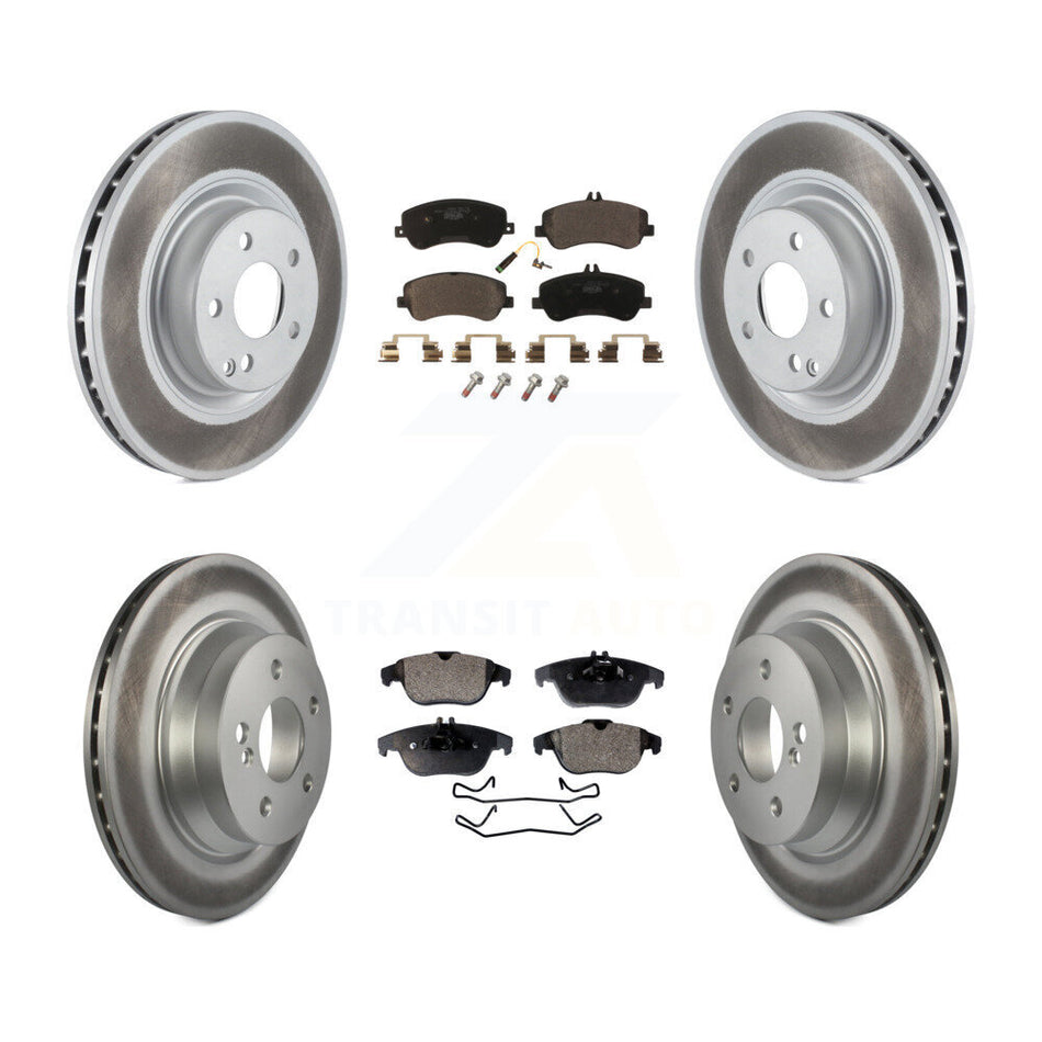 Front Rear Coated Disc Brake Rotors And Ceramic Pads Kit For Mercedes-Benz GLK350 GLK250 KGT-101063