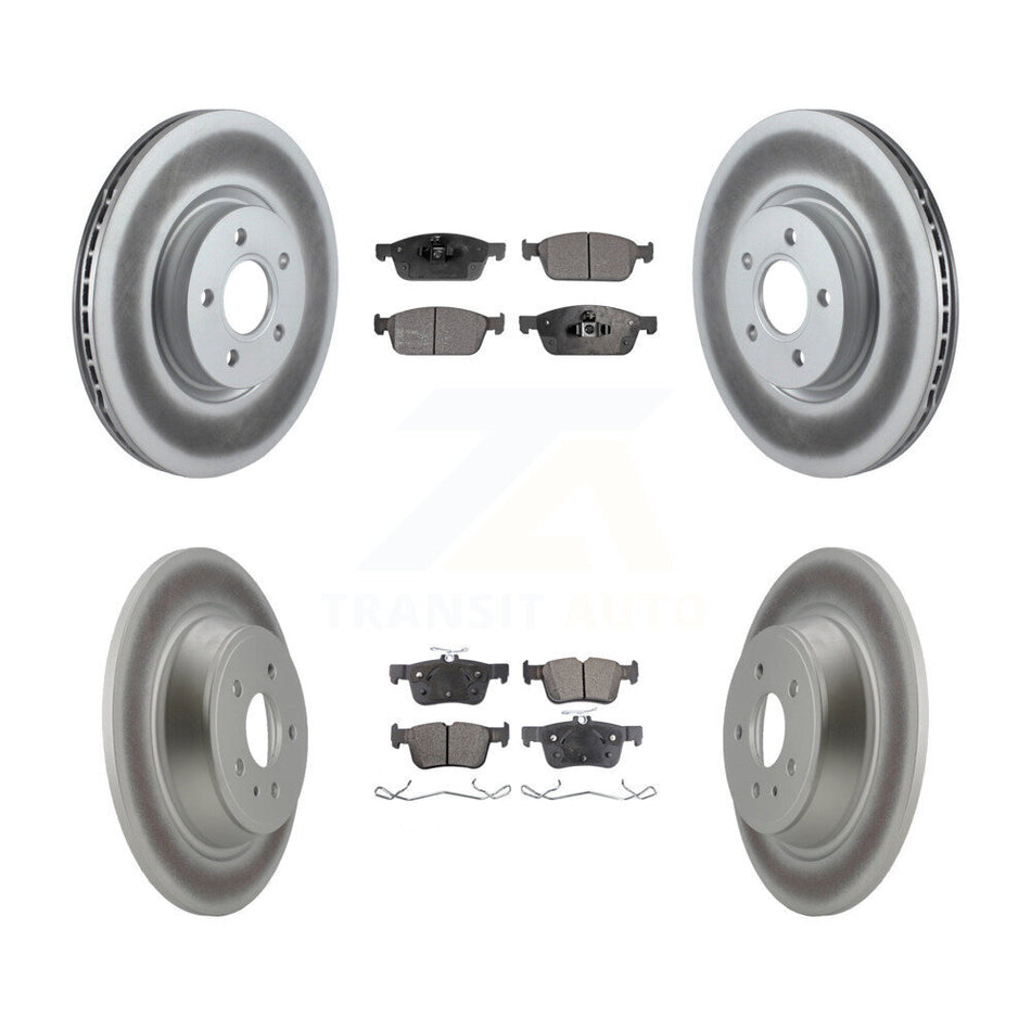 Front Rear Coated Disc Brake Rotors And Ceramic Pads Kit For Ford Escape Lincoln MKC KGT-101067