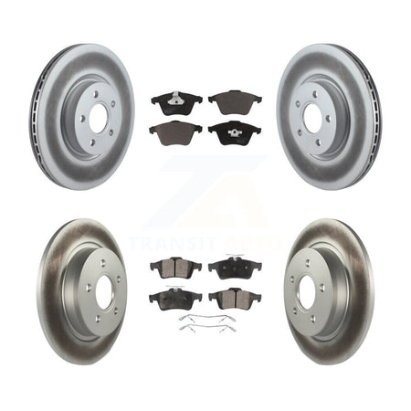 Front Rear Coated Disc Brake Rotors And Ceramic Pads Kit For Volvo S40 V50 C70 KGT-101069