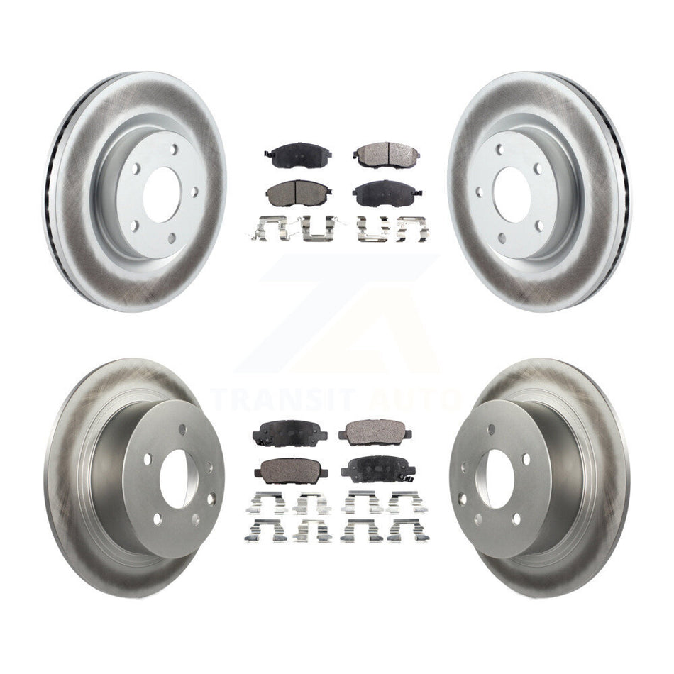 Front Rear Coated Disc Brake Rotors And Ceramic Pads Kit For Nissan Altima KGT-101070