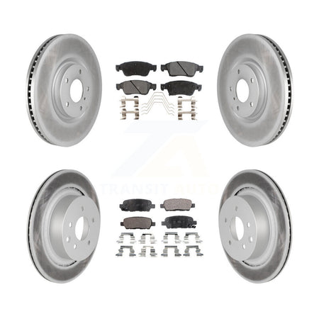 Front Rear Coated Disc Brake Rotors And Ceramic Pads Kit For INFINITI G35 Q60 KGT-101073