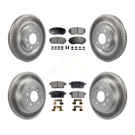 Front Rear Coated Disc Brake Rotors And Ceramic Pads Kit For 2007-2015 Mazda CX-9 KGT-101075