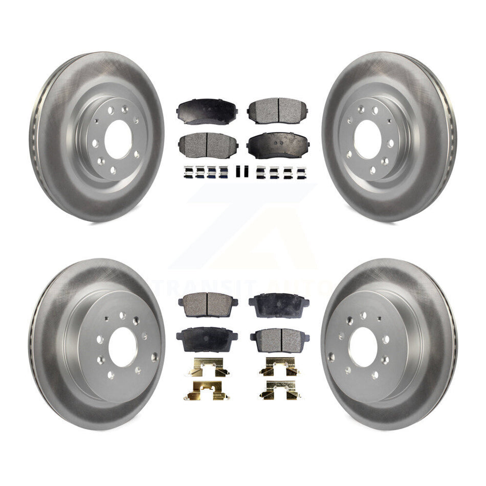 Front Rear Coated Disc Brake Rotors And Ceramic Pads Kit For 2007-2015 Mazda CX-9 KGT-101075