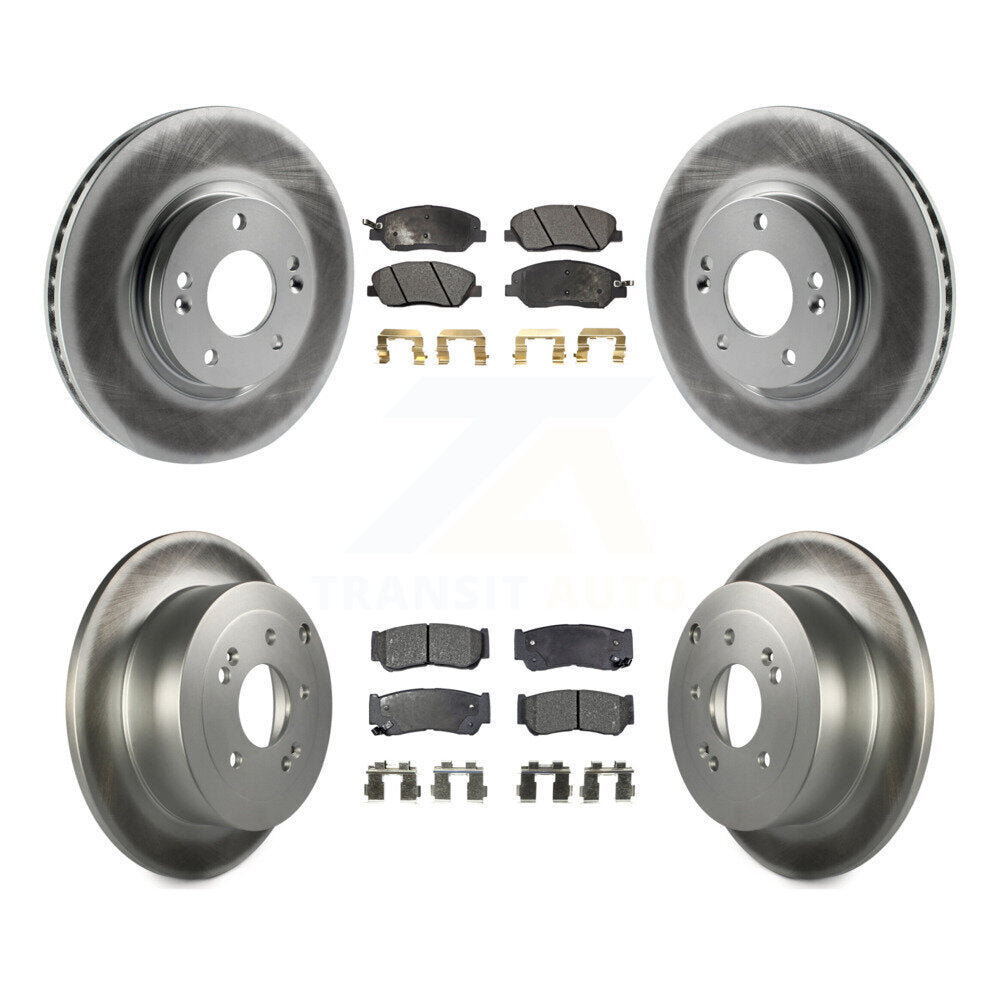 Front Rear Coated Disc Brake Rotors And Ceramic Pads Kit For 2007-2009 Hyundai Santa Fe KGT-101081