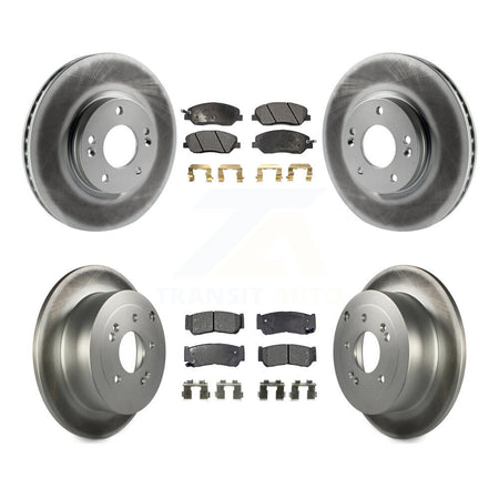 Front Rear Coated Disc Brake Rotors And Ceramic Pads Kit For 2007-2009 Hyundai Santa Fe KGT-101081