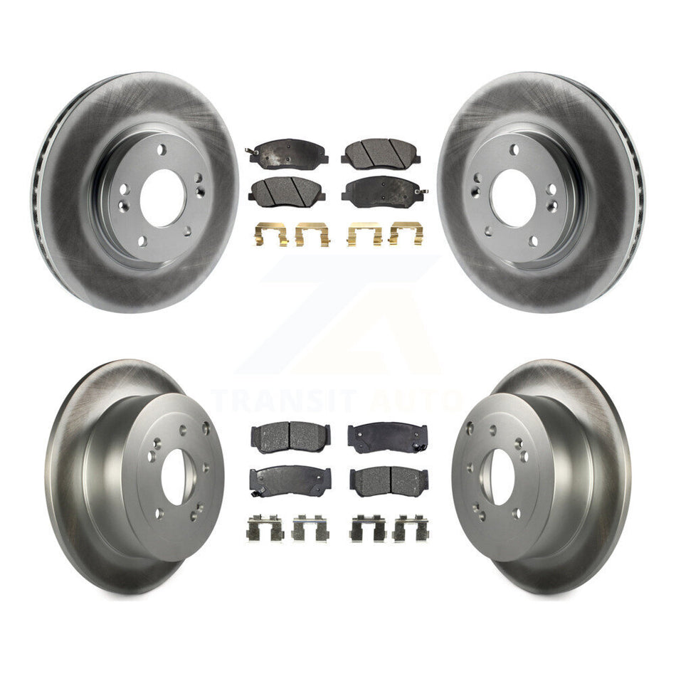 Front Rear Coated Disc Brake Rotors And Ceramic Pads Kit For 2007-2009 Hyundai Santa Fe KGT-101081